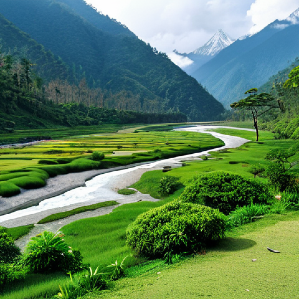 **

"A serene view of Royal Manas National Park in Bhutan, showcasing diverse bird species and lush greenery, fully clothed park rangers in the background, appropriate attire, safe for work, perfect anatomy, natural proportions, professional landscape photography, high quality, family-friendly."

**