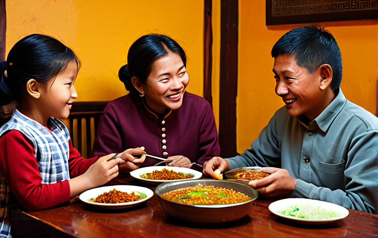 부탄 여행 경비 - **Image Prompt:** A group of friends, all fully clothed in modest travel attire, hiking towards Tige... 부탄 여행 경비 - **Image Prompt:** A group of friends, all fully clothed in modest travel attire, hiking towards Tige...