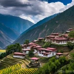 부탄 여행 중 주의할 교통 규칙 - **Prompt 1: Serene Mountain Drive in Bhutan**
    "A majestic wide shot of a winding asphalt road cu...